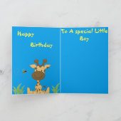 Little Boy Giraffe Birthday Karte (Innenseite)