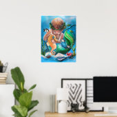 Little Boy Merm und sein Meerpferd Poster (Heimbüro)