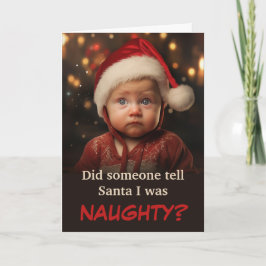 Little Boy Naughty List Weihnachtskarte Karte