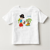 Little Boy Pirate mit Schatz und Papagei Kleinkind T-shirt (Vorderseite)