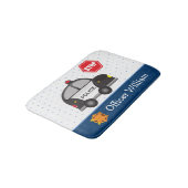 Little Boy Police Officer and Car Badematte (Schrägansicht)