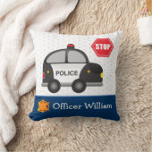Little Boy Police Officer and Car Kissen (Decke)