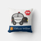 Little Boy Police Officer and Car Kissen (Vorderseite)