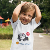 Little Boy Police Officer and Car Kleinkind T-shirt