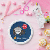 Little Boy Police Officer und Auto Kid Blue Pappteller (Party)