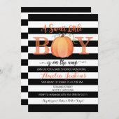 Little Boy Pumpkin Fall Kinderdusche Einladung (Vorne/Hinten)