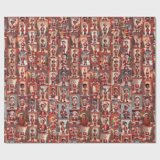 Little Boy Santa Helper Geschenkpapier (Flach)