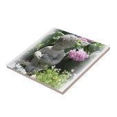 Little Boy und Vogel-Garten-Statue Fliese (Seite)