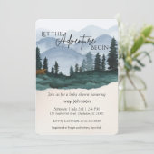 Little Boy Woodlands Baby Shower Einladung (Stehend Vorderseite)