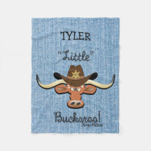 Little Boy's Longhorn Steer Fleece Blanket