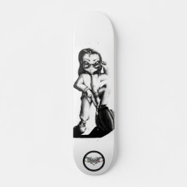 Little Brat cooles Kind schwarz-weiß zeichnend Skateboard