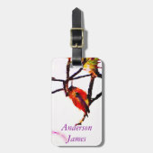 Little Bronze, Gold, Rot und lila Kolibri Gepäckanhänger (Vorderseite vertikal)