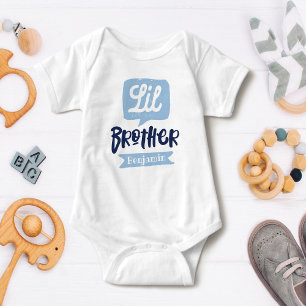 Little Brother Baby Announctions Name & Monogram Baby Strampler