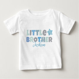Little Brother, Baby Boy Announcement, Blue Modern Baby T-shirt