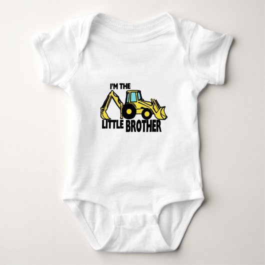 Little Brother Backhoe Baby Strampler (Vorderseite)
