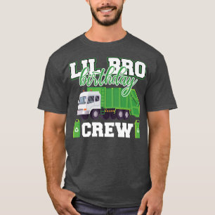 Little Brother Birthday Crew Garbage Truck Family T-Shirt