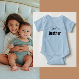 Little Brother Blue Typografy Baby Bodysuit Baby Strampler