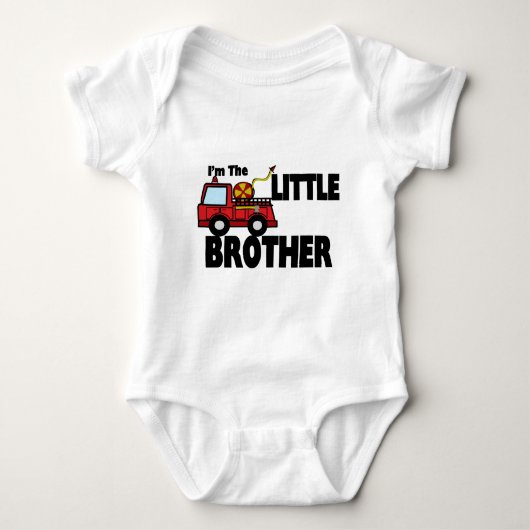 Little Brother Fire Truck Baby Strampler (Vorderseite)