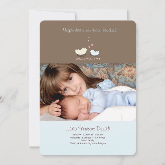 Little Brother Foto Geburtsankündigung Ankündigung (Vorderseite)