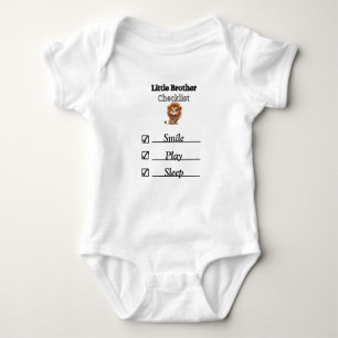 Little Brother Lion Checklist Bodysuit T - Shirt