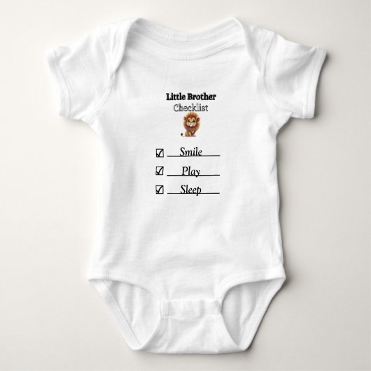 Little Brother Lion Checklist Bodysuit T - Shirt (Vorderseite)