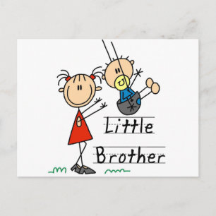 Little Brother mit Big Sister Tshirts Postkarte