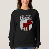 Little Brother Moose Red Plaid Buffalo Matching Fa Sweatshirt (Vorderseite)