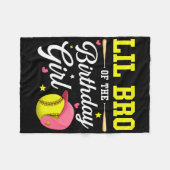 Little Brother Of The Birthday Girl Softll Player Fleecedecke (Vorderseite (Horizontal))