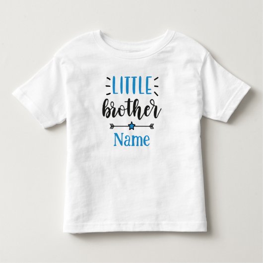 Little Brother Personalisiert Name Niedlich Kleinkind T-shirt (Vorderseite)