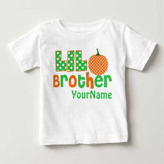 Little Brother Pumpkin Personalisiertes Shirt (Vorderseite)