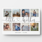 Little Brother Script Brothers Gift Foto Collage Fotoplatte (Vorderseite)