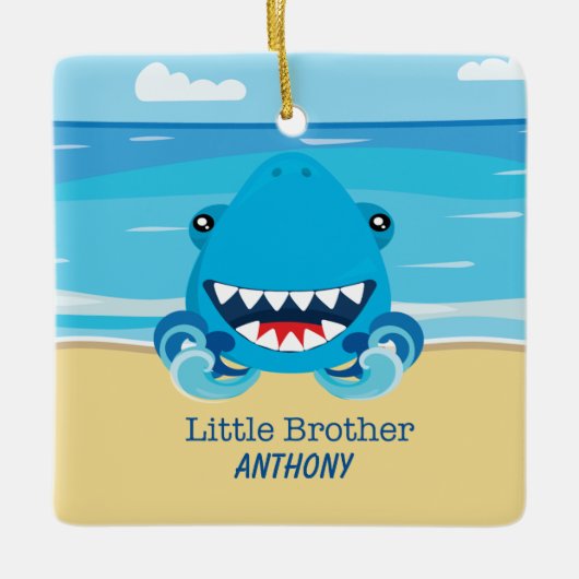 Little Brother Shark on Beach Ornament (Vorderseite)