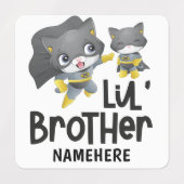 Little Brother Superhero Cat Custom Etiketten (Design 1)