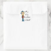 Little Brother T - Shirt und Geschenke Runder Aufkleber (Tasche)