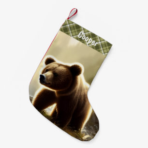 Little Brown Bar Wildlife Portrait Personalisiert Kleiner Weihnachtsstrumpf