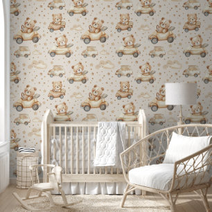 Little Brown Bären Car Baby Kinderzimmer Tapete