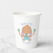 Little Brown Bunny Watercolor Osterpapier Cup Pappbecher (Rückseite)