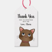Little brown cat thank you Gift Tag Geschenkanhänger (Vorderseite)