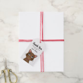 Little brown cat thank you Gift Tag Geschenkanhänger (Mit Garn)
