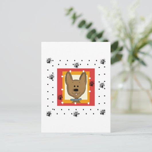 Little Brown Doggie Tshirts und Geschenke Postkarte (Stehend Vorderseite)