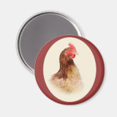 Little Brown Hen Magnet (Vorderseite/Rückseite)