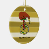 Little Brown Kiwi auf einem roten Einrad Keramik Ornament (Rechts)