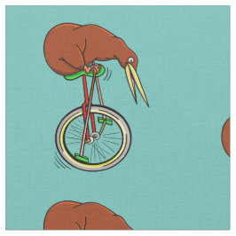 Little Brown Kiwi auf einem roten Einrad Stoff