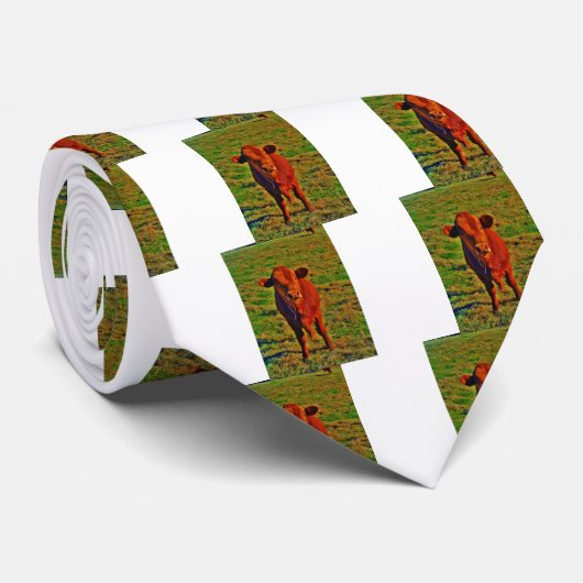 Little Brown Kuh Helle Grüngras Krawatte (Gerollt)