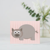 Little Brown Pig Postkarte (Stehend Vorderseite)