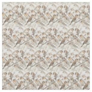 Little Brown Sparrow Bird Collage Stoff