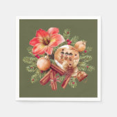 Little Brownies Gingerbread with Red Amaryllis Serviette (Vorderseite)