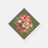 Little Brownies Gingerbread with Red Amaryllis Serviette (Ecke)