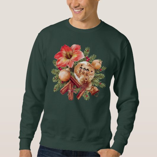 Little Brownies Gingerbread with Red Amaryllis Sweatshirt (Vorderseite)