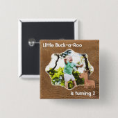 Little Buckaroo Zweites Geburtstagsbild Button (Vorne & Hinten)